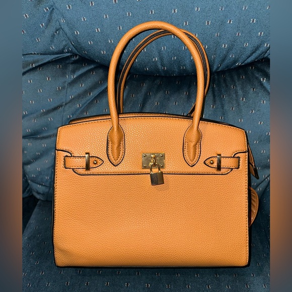 Handbags - Tan Handbag with locket